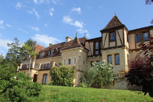 un vieux manoir sur une colline herbeuse dans l'établissement Domaine du Fraysse Chantegrel le charme à l'etat pur, à Saint-Cybranet
