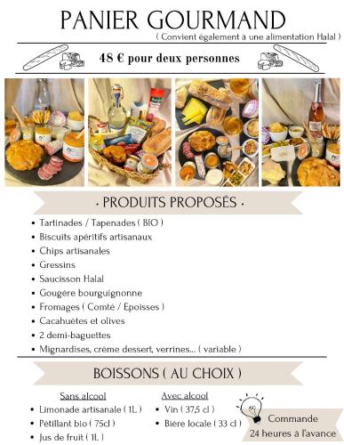 a collage of pictures of different types of food at Médiévale 27 in Semur-en-Auxois