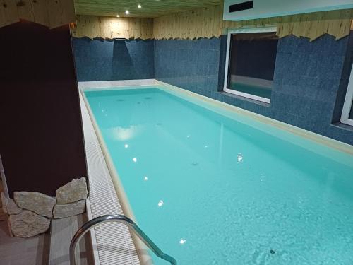 a large swimming pool in a building at Park Hotel Avisio in Soraga