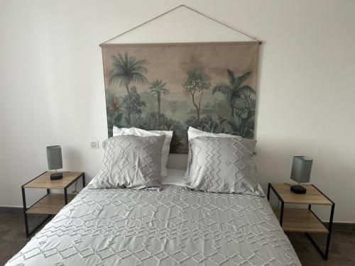 Postel nebo postele na pokoji v ubytování Superbe t2 route de ville Bastia