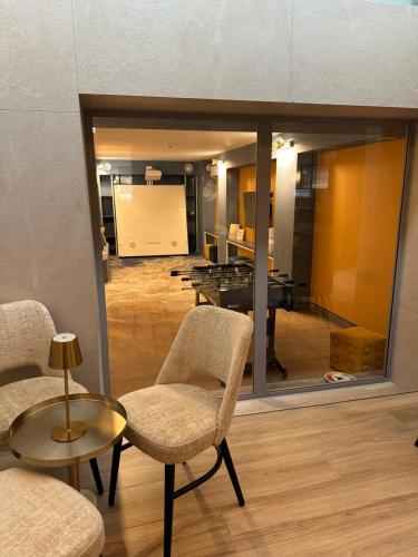 Χώρος καθιστικού στο Gold Apartament z widokiem na morze Dziwnówek
