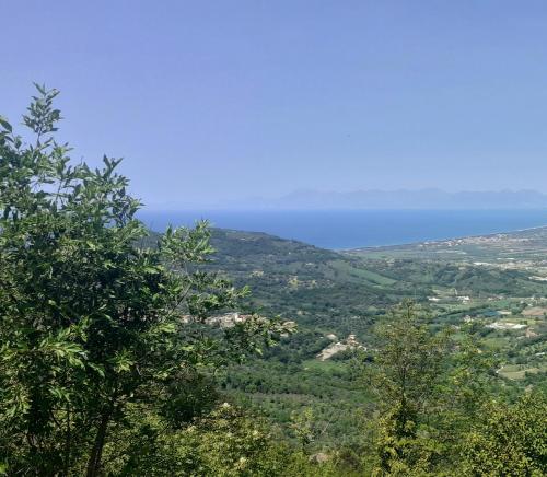 a view of the ocean from the hills at B&B il boschetto in Ogliastro Cilento
