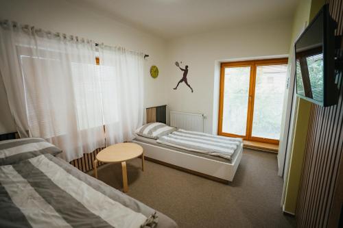 Postel nebo postele na pokoji v ubytování Penzion Tsport