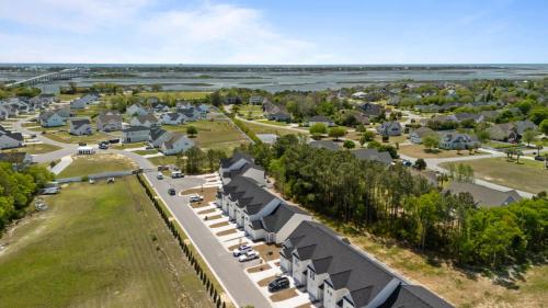 an aerial view of a residential neighbourhood with houses at Modern Retreat Minutes to Emerald Isle Beach Villa in Cedar Point