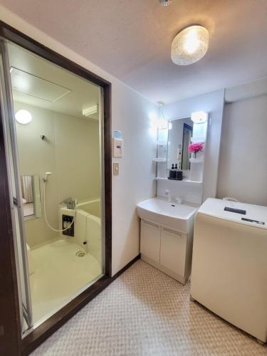 Koupelna v ubytování Hakuba Inn Bloom