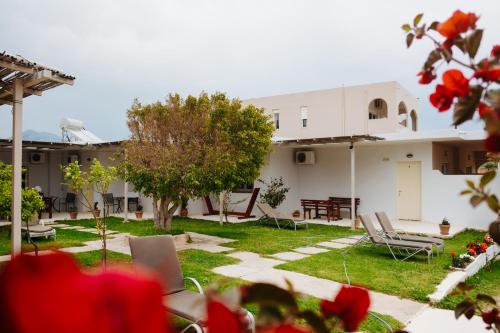 a view of the backyard of a house at Finikas Apartments in Plakias