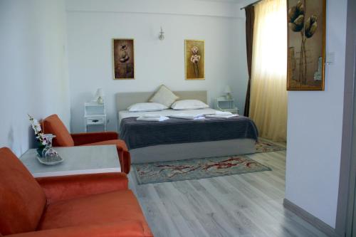 a bedroom with a bed and a couch at Boemul Neptun in Neptun