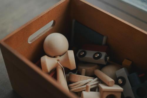 a box filled with toys and a camera in it at 塩釜バケーションレンタル Sora No Oka in Shiogama