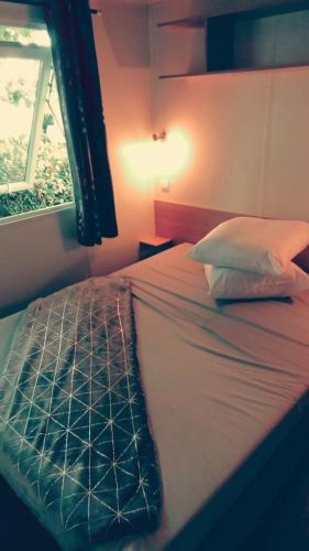 un lit dans une chambre avec une fenêtre dans l'établissement La détente, à Gastes