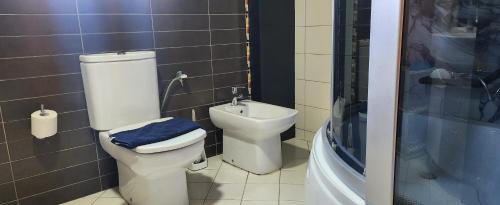a bathroom with a toilet and a bidet at Eye Luxury Penthouse in Sarandë