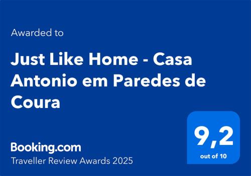 a screenshot of a phone with the text just like home casa ontario em at Just Like Home - Casa Antonio em Paredes de Coura in Paredes de Coura