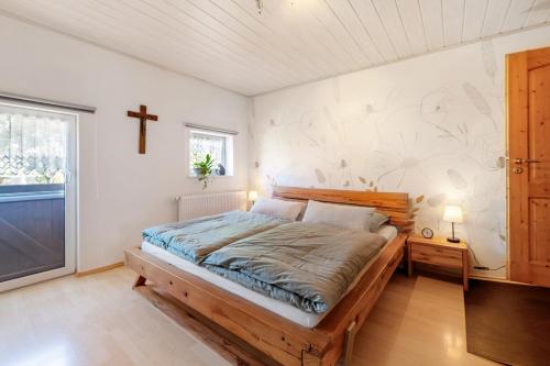 Postel nebo postele na pokoji v ubytování Ferienhäuschen Kleine Auszeit