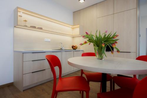 Η κουζίνα ή μικρή κουζίνα στο Apartmán EMBER Lebenski