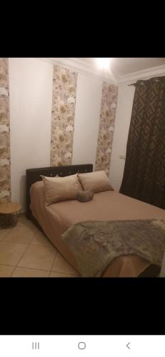 a bedroom with a large bed in a room at Appartement à côté la plage in Oulad Akkou
