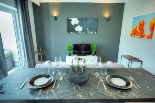 Posezení v ubytování Luxury penthouse with sun terrace & jacuzzi RJOR1-1