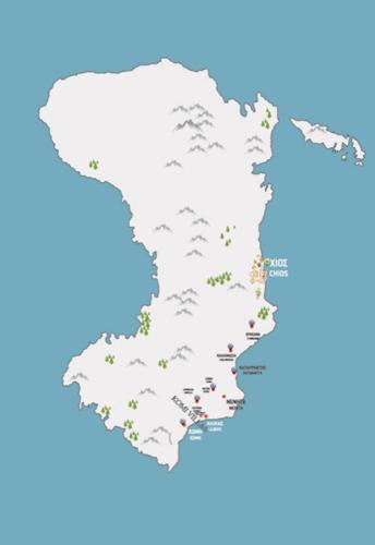 a map of ireland with green dots at KomiVillas in Lilikás