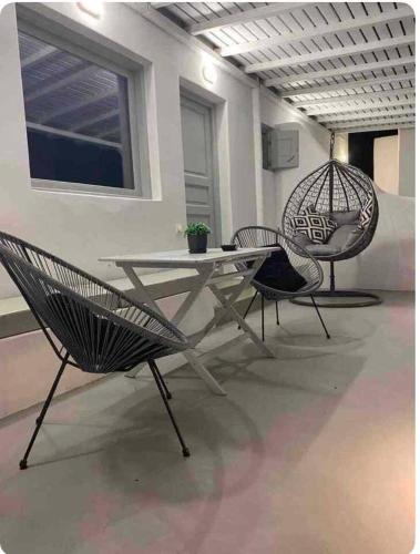 Χώρος καθιστικού στο Doras studios mykonos