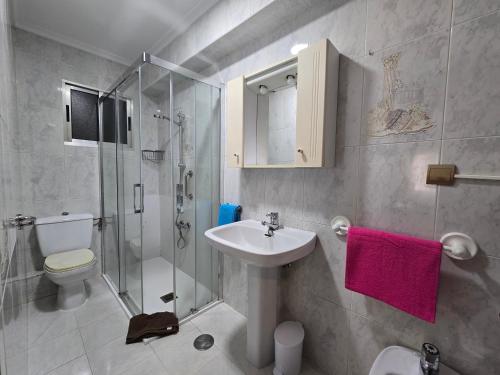 サンタンデールにあるAPARTAMENTO FAMILIAR Centrico Grupo RH-72のバスルーム(洗面台、トイレ、シャワー付)