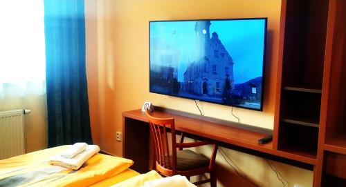 TV a/nebo společenská místnost v ubytování Pension Javorník