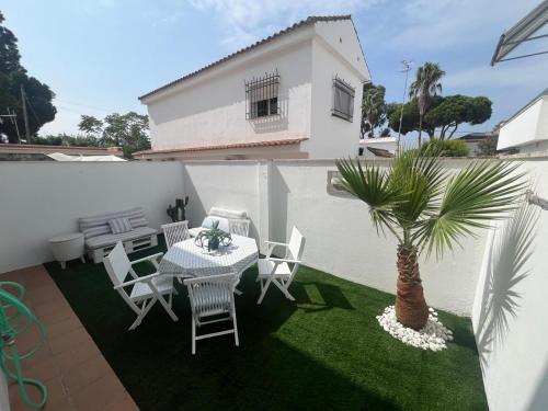 Bygningen som feriehuset ligger i