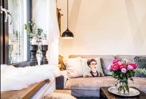 Posezení v ubytování Tiny House mit eigener Sauna am Waldrand in der Fränkischen Schweiz