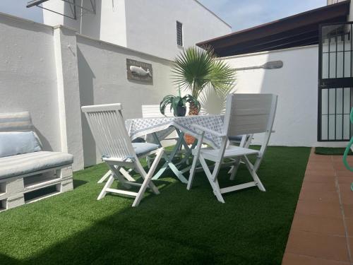 En balkon eller terrasse på Casa Playa la Jara