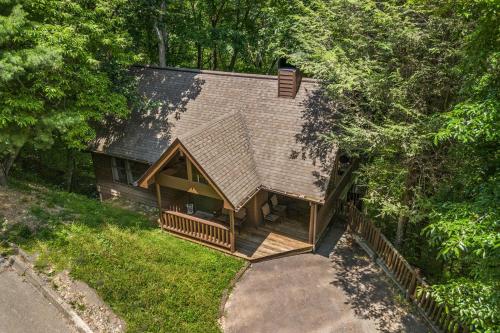 an overhead view of a cabin in the woods at Whiskey Mountain by Avada Properties in Sevierville