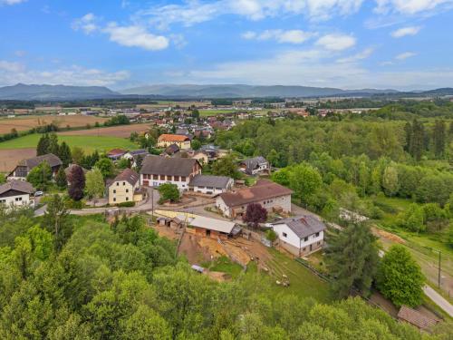 an aerial view of a small village with houses at NA-Home Melcherhof in Grafenstein