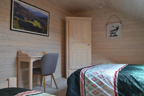 Katil atau katil-katil dalam bilik di Chalet des Aigrettes, Les 1000 Etangs