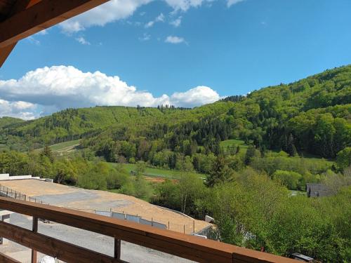 a view of a mountain from the deck of a house at Chata Lenka Mýto pod Ďumbierom 657 in Mýto pod Ďumbierom