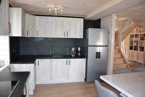 Dapur atau dapur kecil di Chalet des Aigrettes, Les 1000 Etangs