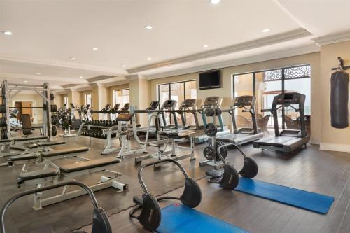 a gym with a lot of treadmills and machines at Djibouti Palace Kempinski in Djibouti