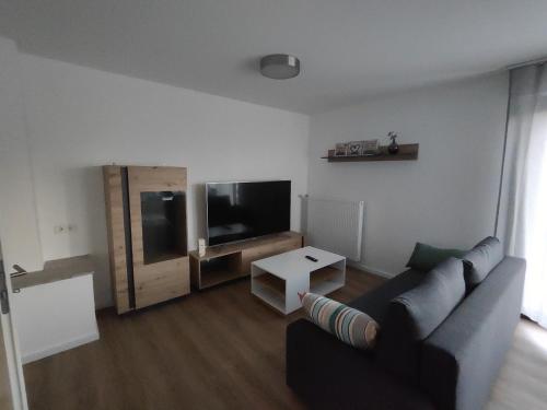 Televisyen dan/atau pusat hiburan di Parkblick Apartment Weißenthurm Nähe Koblenz