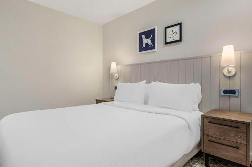 a bedroom with a large white bed and two night stands at Sonesta ES Suites Torrance Redondo Beach in Torrance