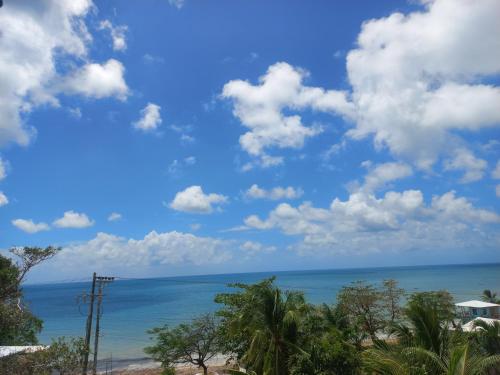 プロビデンシアにあるPosada Paradise suiteのビーチからの海の景色