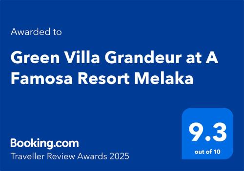 a screenshot of the green villa grandeur at a famosa resort melaka at Green Villa Grandeur at A Famosa Resort Melaka in Kampong Alor Gajah