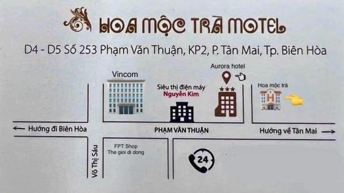 Certifikát, hodnocení, plakát nebo jiný dokument vystavený v ubytování Hoa Mộc Trà Motel