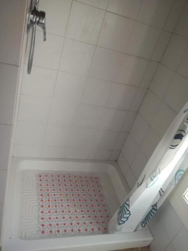 a shower with a shower head in a bathroom at Appartamento in centro con terrazza in Viareggio