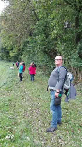 a group of people walking down a trail at Post Hostel For Youth, Students and Pilgrims in Lavamünd