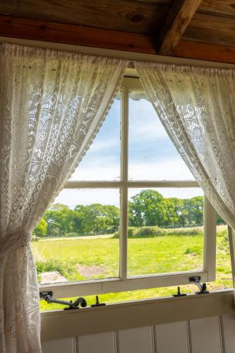 a window with a view of a field at Little Acres in Fordingbridge
