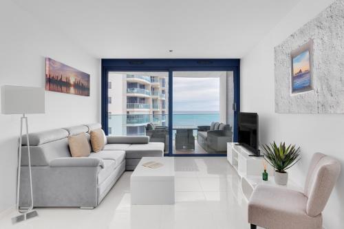 A seating area at Sea Senses Blue Ocean