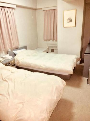 a room with two beds in a hospital room at Hotel Alphastar Iwappara in Yuzawa