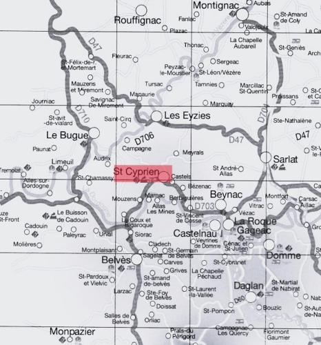 Une carte des Etats-Unis du Sud-Ouest dans l'établissement Gite Piscine Périgord, à Saint-Cyprien