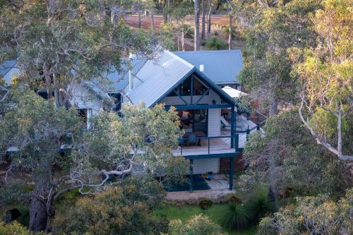 an aerial view of a house in the trees at Daydreamer I Private Properties in Quindalup