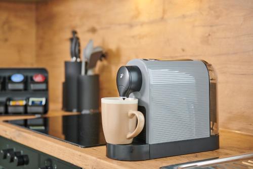 Kemudahan buat kopi dan teh di HomeME Bad Oeynhausen City Netflix, Parkplatz, Küche, zentral