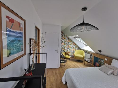 Postel nebo postele na pokoji v ubytování AMARRÉ Chambres d'Hôtes
