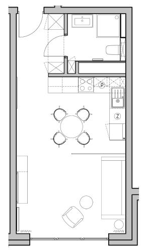 a floor plan of a house at Apartamenty Rocha in Pabianice