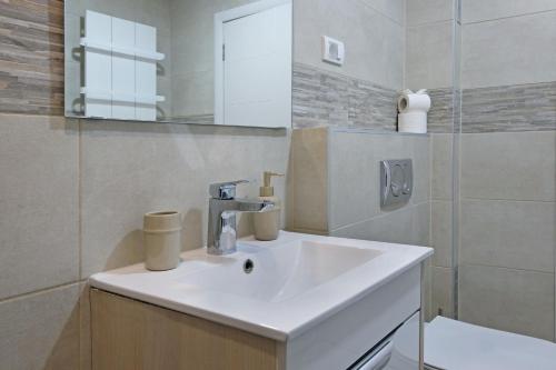 Ένα μπάνιο στο New Belgrade Roses Apartment