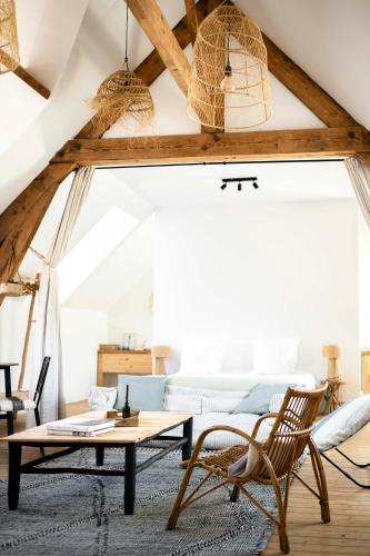 Ruang duduk di Maison Cachée - Chambres et Appartements en Baie de Somme