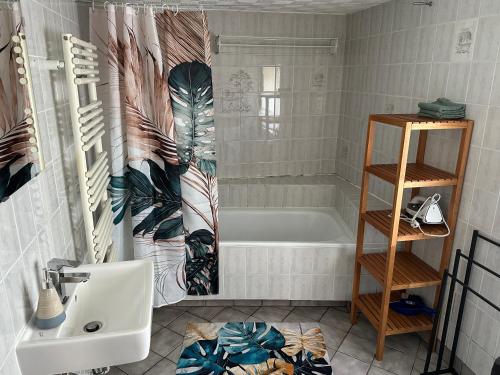 Koupelna v ubytování Monteurunterkunft Haus 19